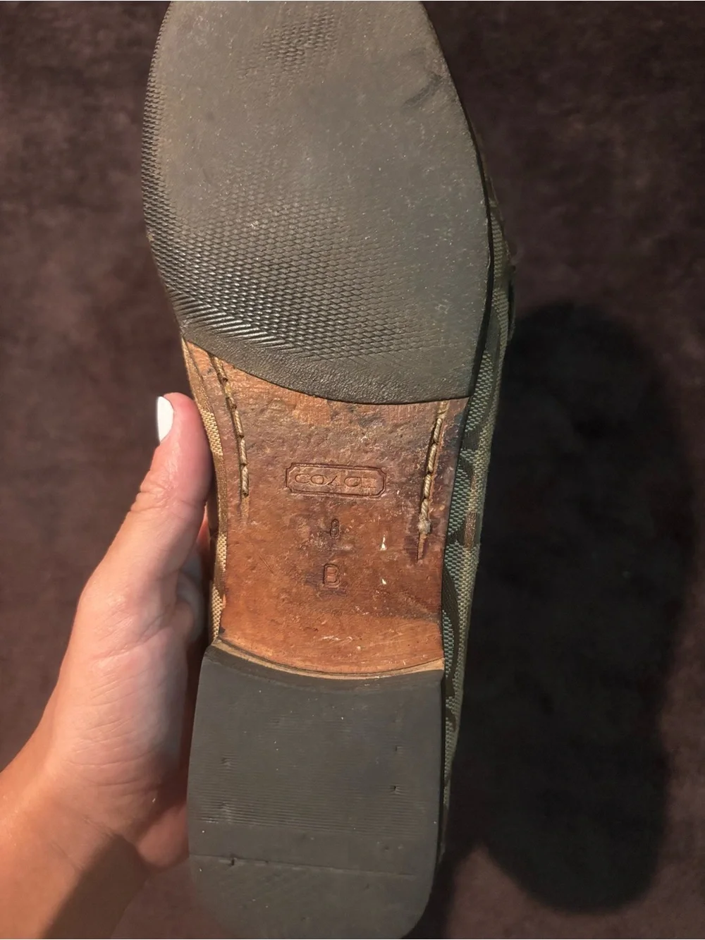 Coach Brown Signature Canvas Metal Bit Loafers